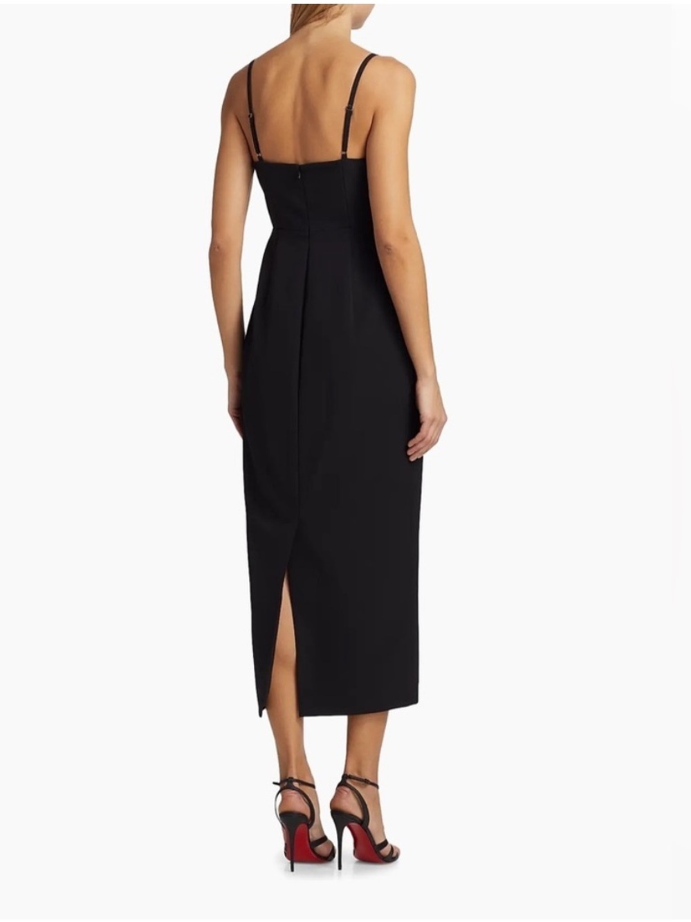 MILLY Allison Rosette Embellished Midi Dress in Black - Picture 13 of 13